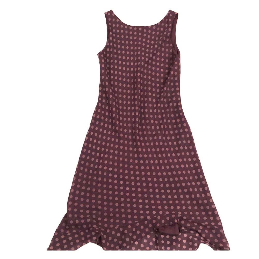 Purple polka dot dress Alyn Paige